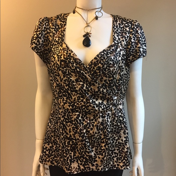 Nanette Lepore Tops - Nanette Lapore 100% Silk Wrap Blouse